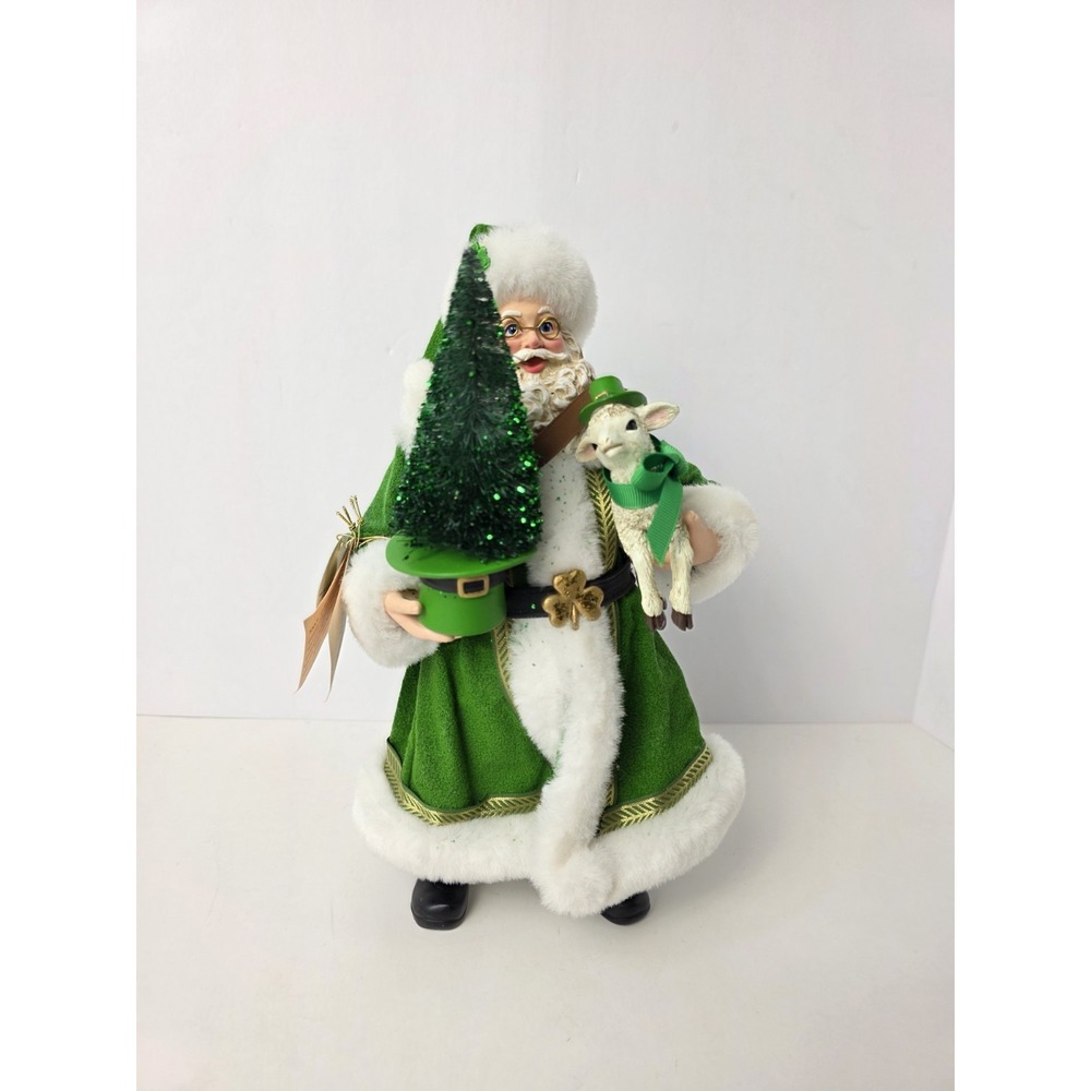 Kurt Adler Fabriche Santa Claus musical statue Irish Celtic NWT Christmas tree